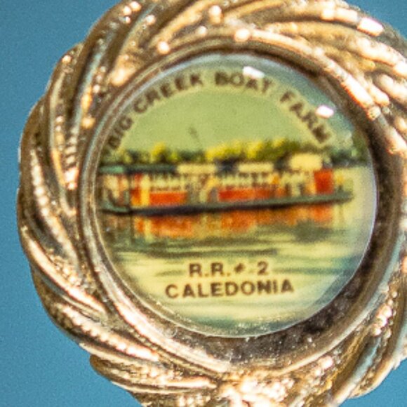 EARLY Souvenir Collector Bell BIG CREEK BOAT FARM RR#2 Caledonia Ontario - Picture 5 of 6